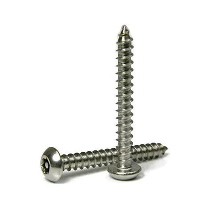 PROLOK Resytork Security Screw – 8G x 25mm, Button Head, 2-Way Self Tapper, AB Thread, 304 Stainless Steel, Pack of 25 with Driver | Tamper-Resistant Fastener | Part No. RTBS8G-25
