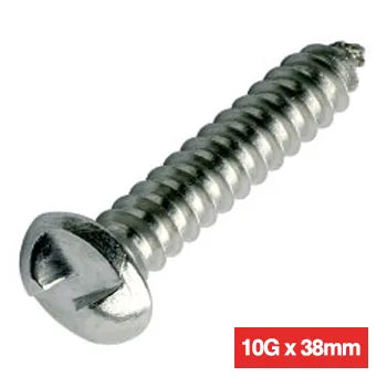 PROLOK Clutch Head Security Screw – 10G x 38mm, Round Head, 1-Way Self Tapper, AB Thread, 304 Stainless Steel, Pack of 25 | Tamper-Resistant Fastener | Part No. CHRS10I-25