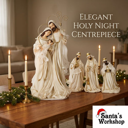 PRE ORDER Large Christmas Nativity Set – 55cm Handmade Holy Family & 38cm Three Wise Men, Premium Artisan Religious Figurines