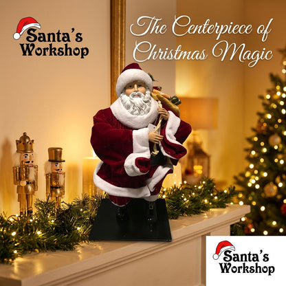 49cm Standing Santa Claus Christmas Ornament – Luxury Holiday Decoration Figure for Home Décor