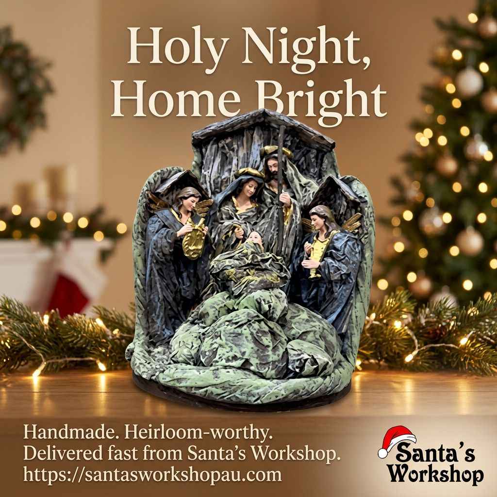29cm Christmas Holy Family with Angels – Religious Nativity Scene Christmas Decoration
