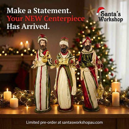 21" Artisan Premium Handmade Three Kings Nativity Set – 51cm Christmas Figurines | Religious Holiday Decoration | Pre-Order