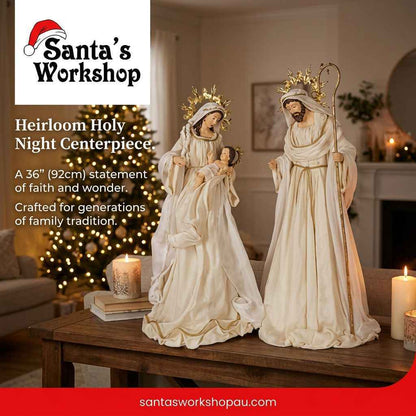 PRE ORDER 92cm (36") Holy Family Nativity Set – Large Christmas Religious Decoration, Style Stable Scene, Elegant Holiday Home & Church Display