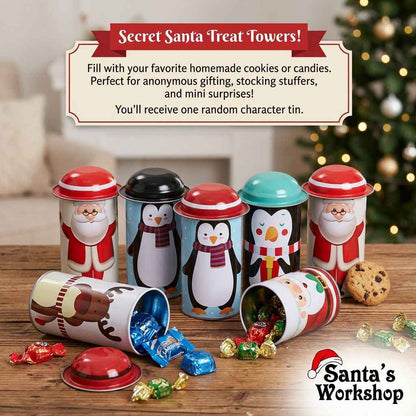 Christmas Santa Claus Cookie Tin – Festive Holiday Cookie Storage Box for Cookies, Candy & Gift Giving