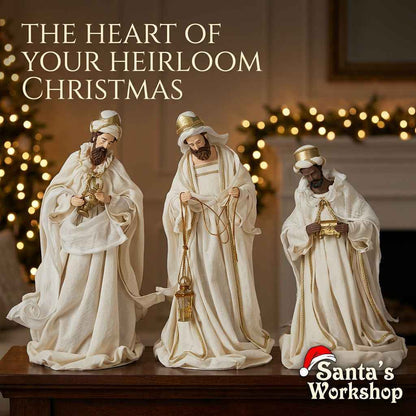 15.75” Unique Artisian Handmade Premium Exclusive Christmas Nativity figurine Three Kings 38 cm