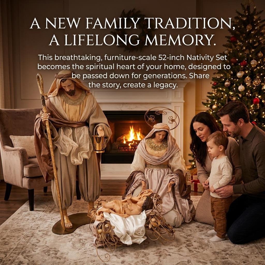 Very Large Christmas Religious Handmade Nativity Set with Manger (52" | 131 cm) - Pre Order 2026