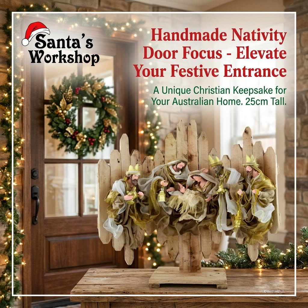 🎄 Christmas Handmade Nativity Set – 36cm Holy Family with 65cm Gazebo, Religious Christian Christmas Scene, Home Decor & Holiday Display Gift ✨