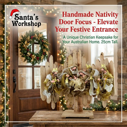 🎄 Christmas Handmade Nativity Set – 36cm Holy Family with 65cm Gazebo, Religious Christian Christmas Scene, Home Decor & Holiday Display Gift ✨