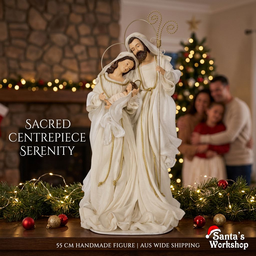 PRE ORDER Large Christmas Nativity Set – 55cm Handmade Holy Family & 38cm Three Wise Men, Premium Artisan Religious Figurines