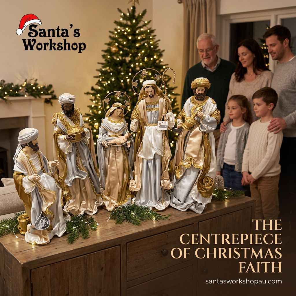 24.5” Large Christmas Religious Handmade Nativity Set with Holy Family and Three Wise Men (Approx. 65 cm)