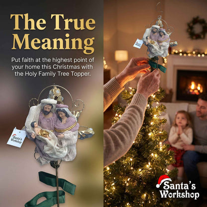 12.75" (32cm) Holy Family Christmas Tree Topper – Religious Nativity Ornament, Christian Christmas Tree Decoration & Holiday Home Decor ✨