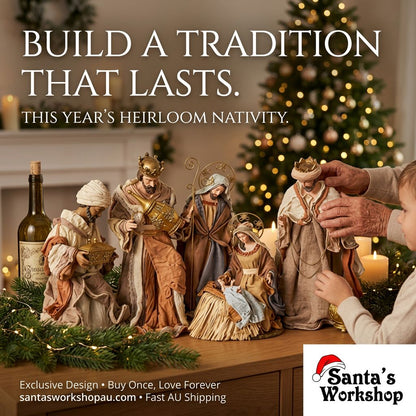 18.75” Christmas decor handmade religious nativity - Handmade Religious Christmas Decor (51 cm)