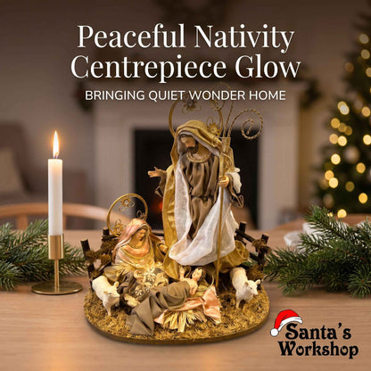 ⭐ 30cm Christmas Nativity Ornament – Holy Family with Barn Animals, One-Piece Religious Christian Christmas Decoration ⭐