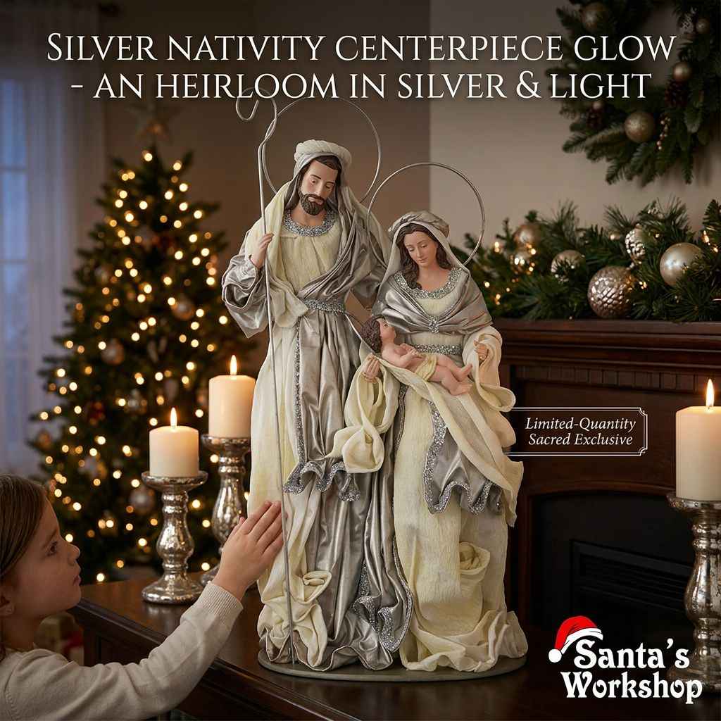 20.75" Holy Family Christmas Nativity Ornament – Large 52cm Religious Christmas Decoration, Elegant Holiday Display, Home & Church Décor