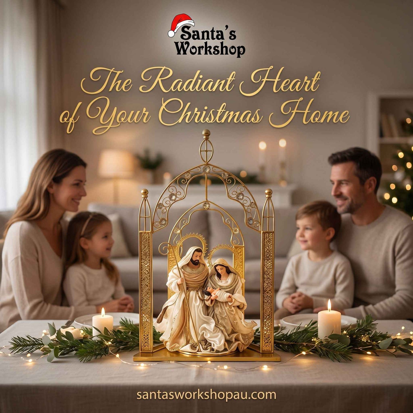 🎄 Christmas Handmade Nativity Set – 36cm Holy Family with 65cm Gazebo, Religious Christian Christmas Scene, Home Decor & Holiday Display Gift ✨