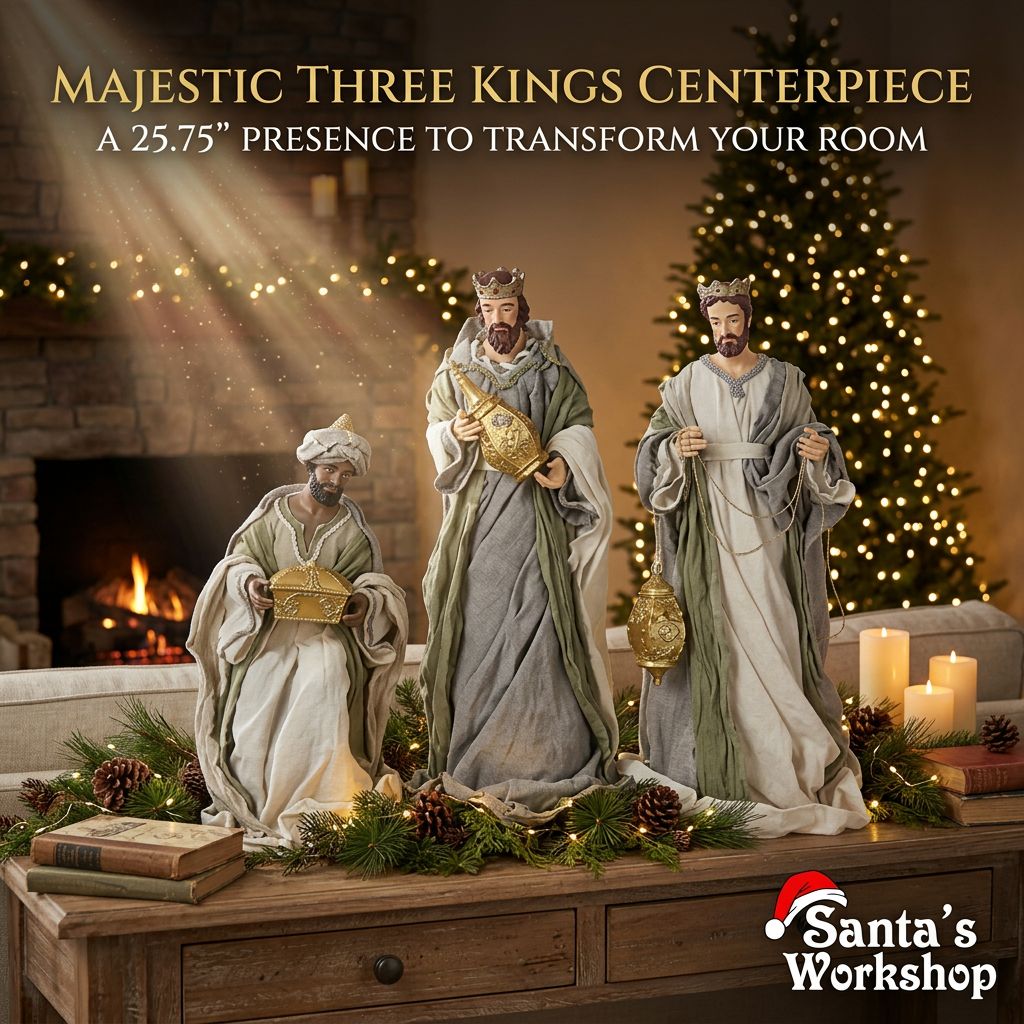 25.75"(65cm) Three Kings Nativity Figurines – Large Wise Men Christmas Decoration Set for Holiday Home & Church Display | Pre-Order