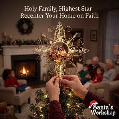 🎄 40cm Holy Family Christmas Tree Topper – Religious Nativity Ornament, Christian Christmas Tree Decoration & Holiday Home Decor ✨