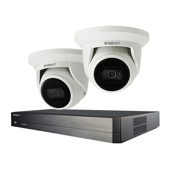 Wisenet Q Surveillance Kit 2x 5MP IR Cameras + 4CH 8MP PoE NVR with 2TB HDD – CT-QNE-KIT-4CH2CAM