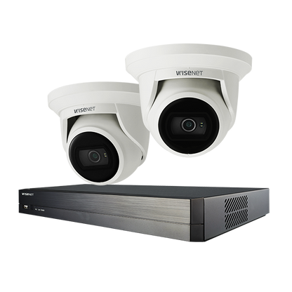 Wisenet Q Surveillance Kit 2x 5MP IR Cameras + 4CH 8MP PoE NVR with 2TB HDD – CT-QNE-KIT-4CH2CAM