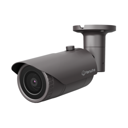 Hanwha Vision HV-QNO-7012R QNO-7012R 4MP Wisenet Q-Series IR Bullet Camera – 2.8mm Fixed Lens, H.265, WiseStream II, 120dB WDR, NDAA Compliant, IP66, IK10