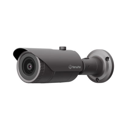 Hanwha Vision HV-QNO-7012R QNO-7012R 4MP Wisenet Q-Series IR Bullet Camera – 2.8mm Fixed Lens, H.265, WiseStream II, 120dB WDR, NDAA Compliant, IP66, IK10