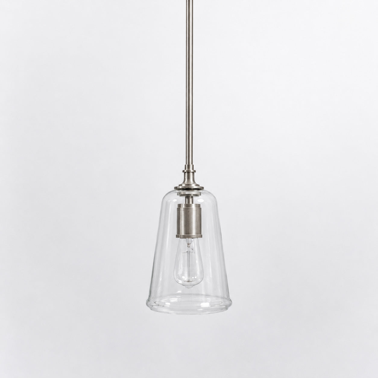 Reece Flared Glass Pendant Light - Nickel