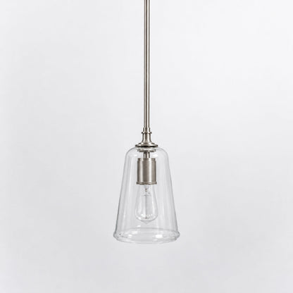 Reece Flared Glass Pendant Light - Nickel