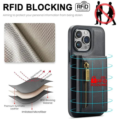 RFID iPhone Leather Detachable Wallet Case