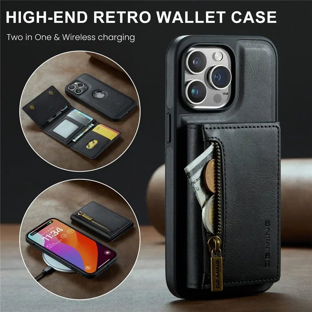 RFID iPhone Leather Detachable Wallet Case