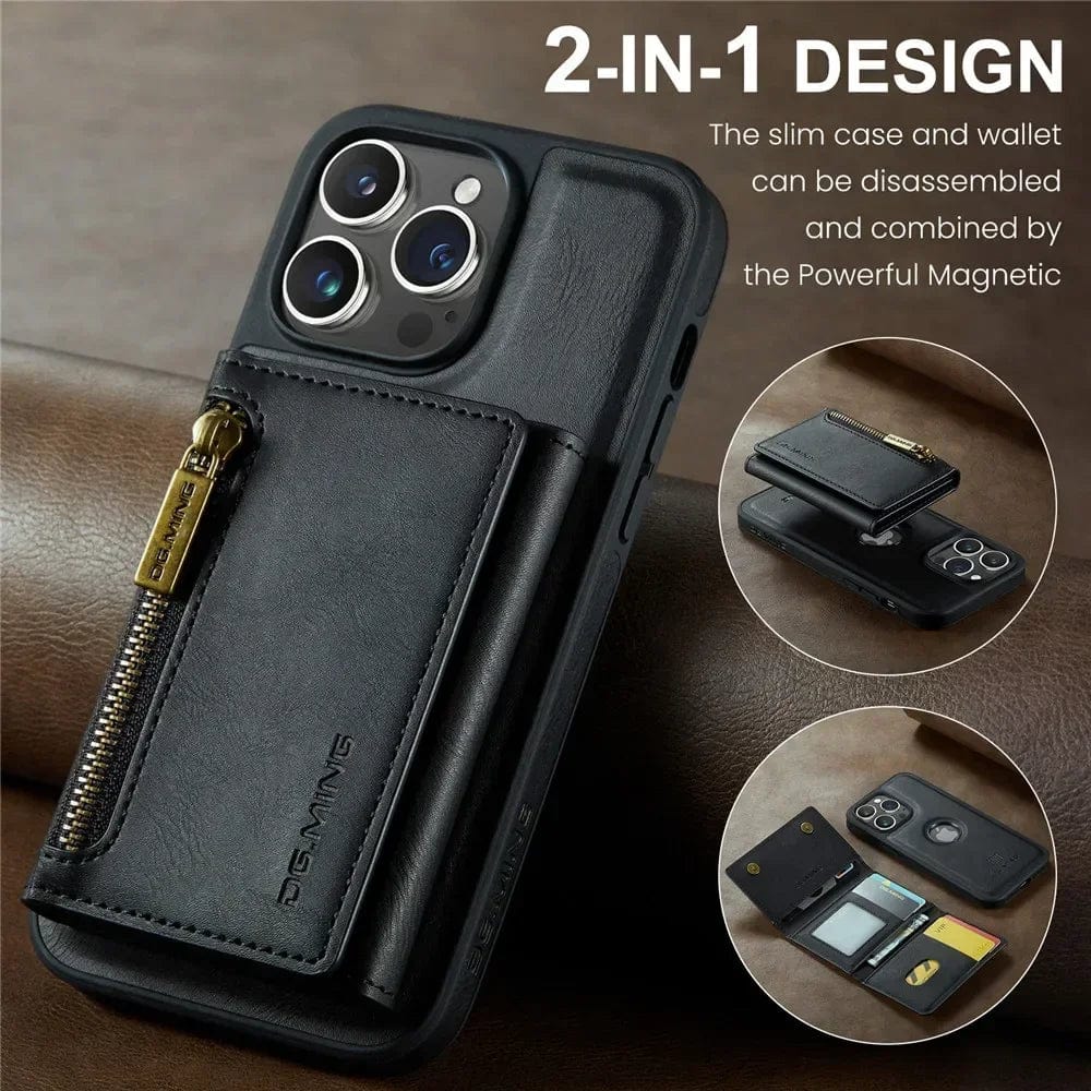 RFID iPhone Leather Detachable Wallet Case