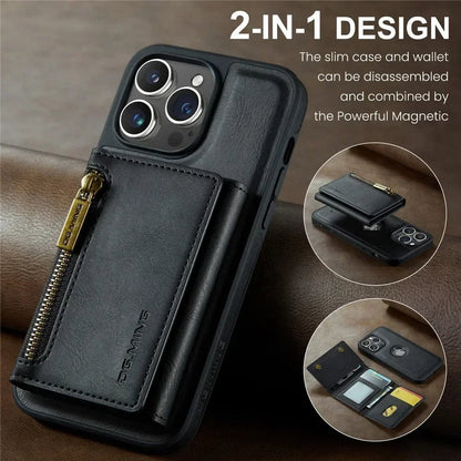 RFID iPhone Leather Detachable Wallet Case
