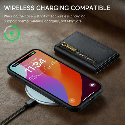 RFID iPhone Leather Detachable Wallet Case