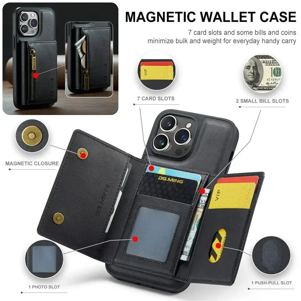 RFID iPhone Leather Detachable Wallet Case