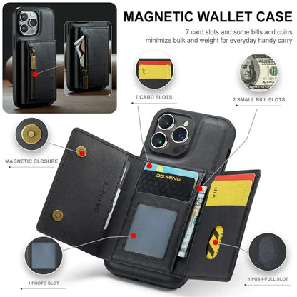 RFID iPhone Leather Detachable Wallet Case