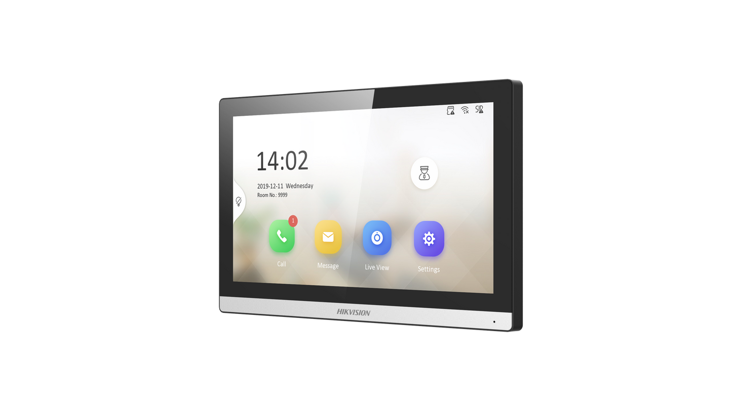 Hikvision DS-KH6350-WTE1 7" IP Video Intercom Indoor room Station - Wi-Fi Touchscreen Monitor with Remote Door Control & Mobile App Integration