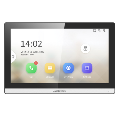 Hikvision DS-KH6350-WTE1 7" IP Video Intercom Indoor room Station - Wi-Fi Touchscreen Monitor with Remote Door Control & Mobile App Integration