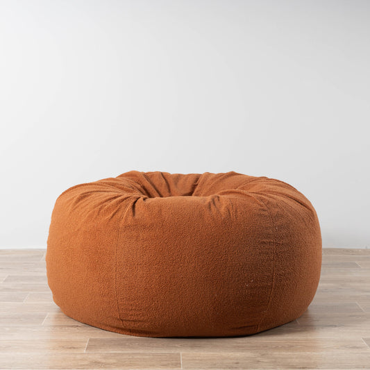 Rust boucle fur bean bag chair