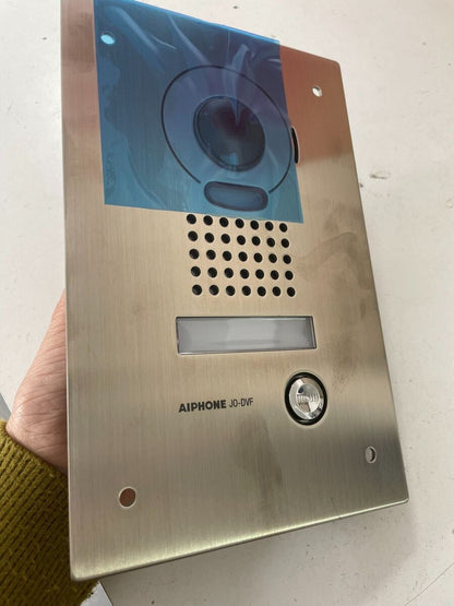 AIPHONE JO SERIES JO-DVF 2/4-WIRE INTERCOM 1-BUTTON AUDIO/VIDEO DOOR STATION - SILVER