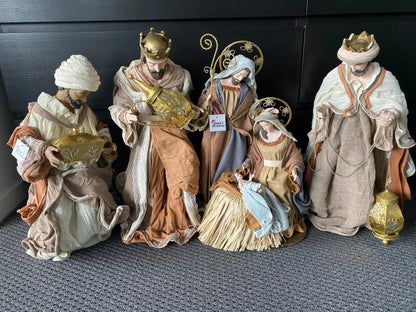 18.75”Christmas Nativity 20.25”set / scene with manger  -51 cm