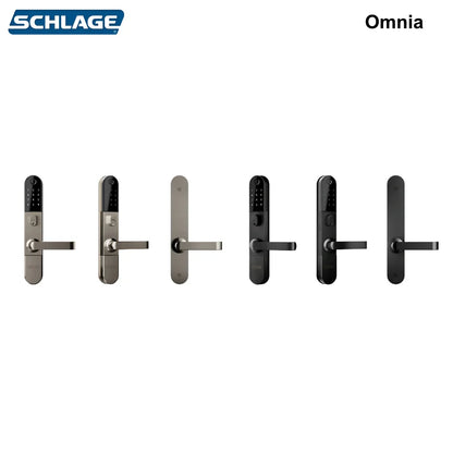 Schlage Omnia Smart Lock Bundle with 990 Mortice, Black/Silver BZ100