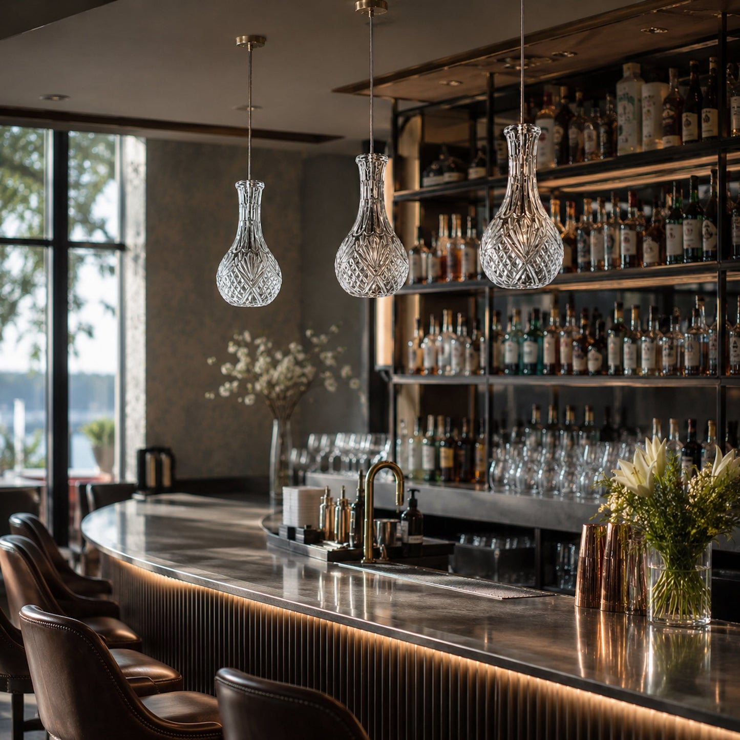 Sherry Wine Decanter Glass Pendant Light