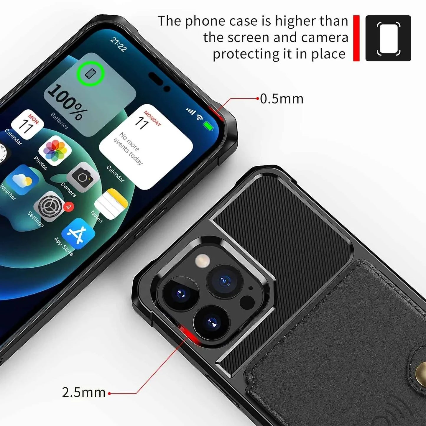 iPhone Shockproof Wallet Case