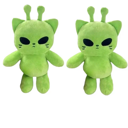 Alien Cat Plush Toy - Handmade Kawaii Green Extraterrestrial Stuffed Animal Plushie Gift