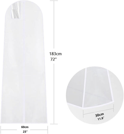 Dustproof wedding dress cover - 183*60 cm - Garment cover - Dust cover for evening dresses - Dust cover for wedding dress - Dust cover for dress - wedding dress storage bag - dustproof garment bag - garment bag - with zipper - for wedding dresses, evening