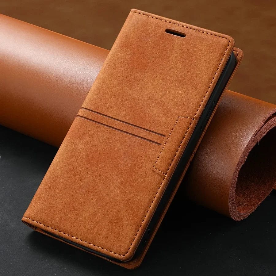 iPhone Suede Leather Wallet Case
