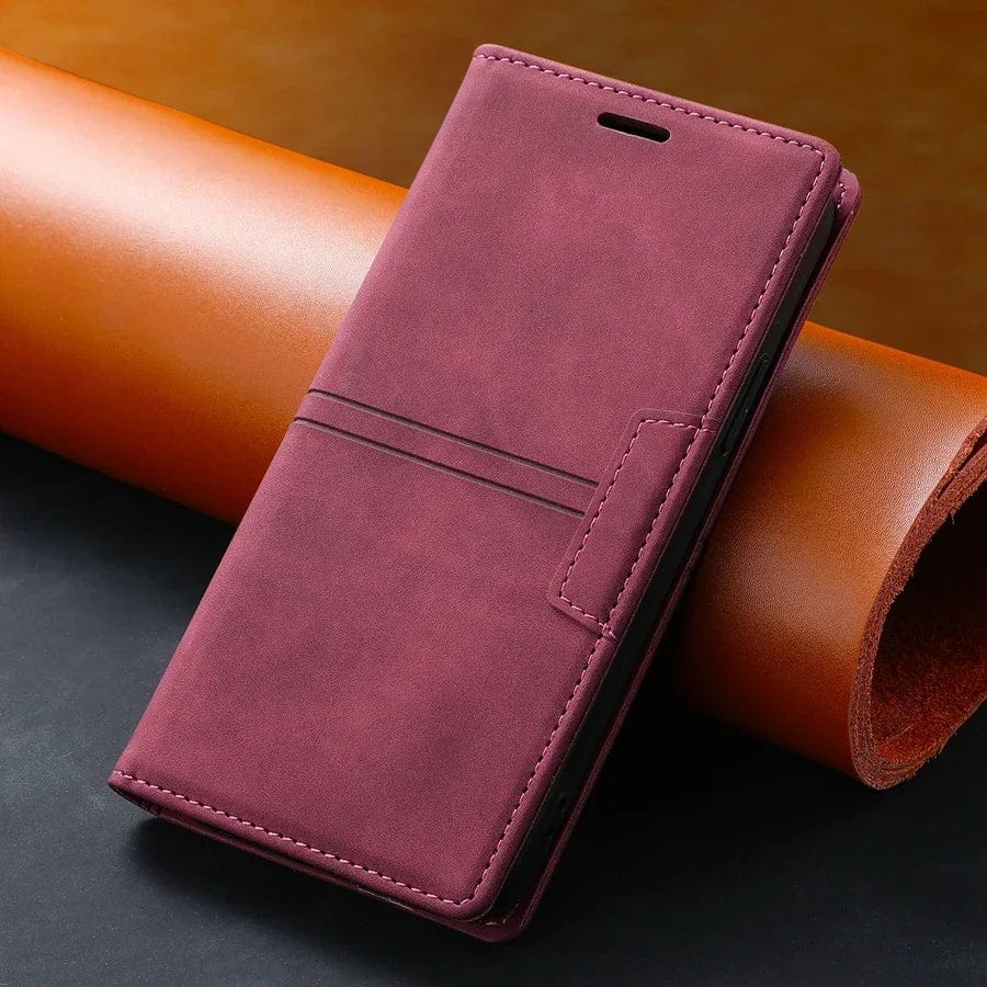 iPhone Suede Leather Wallet Case