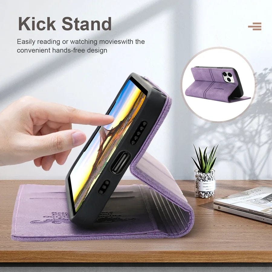 iPhone Suede Leather Wallet Case