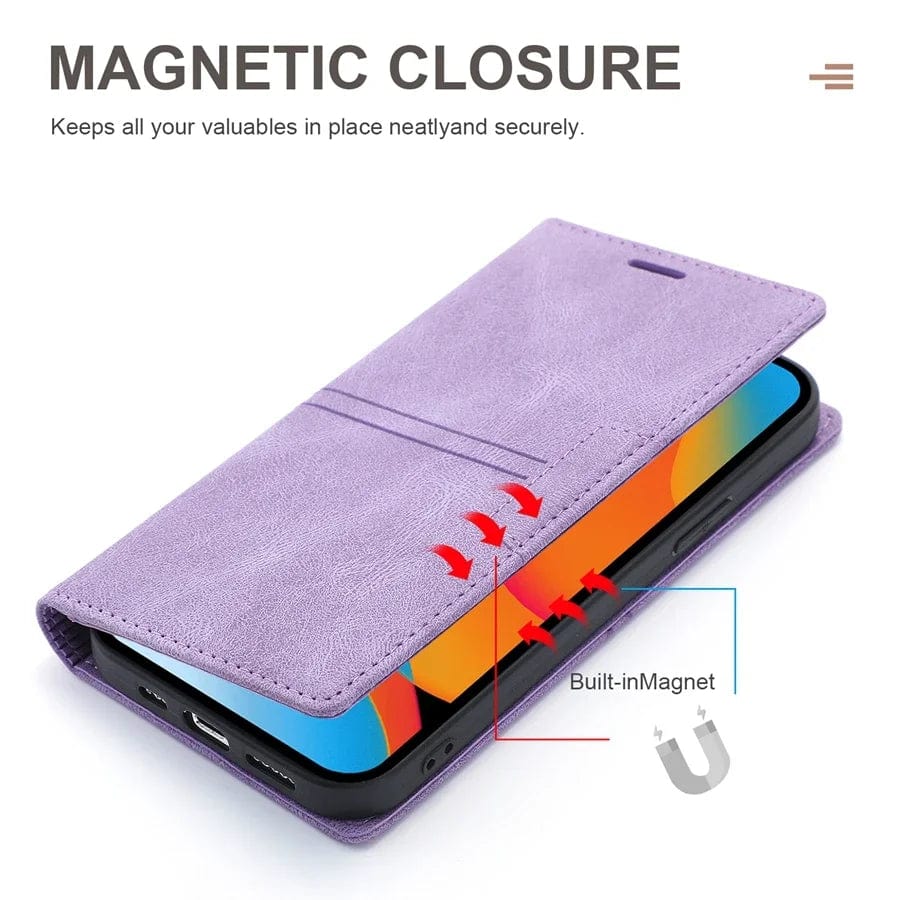 iPhone Suede Leather Wallet Case