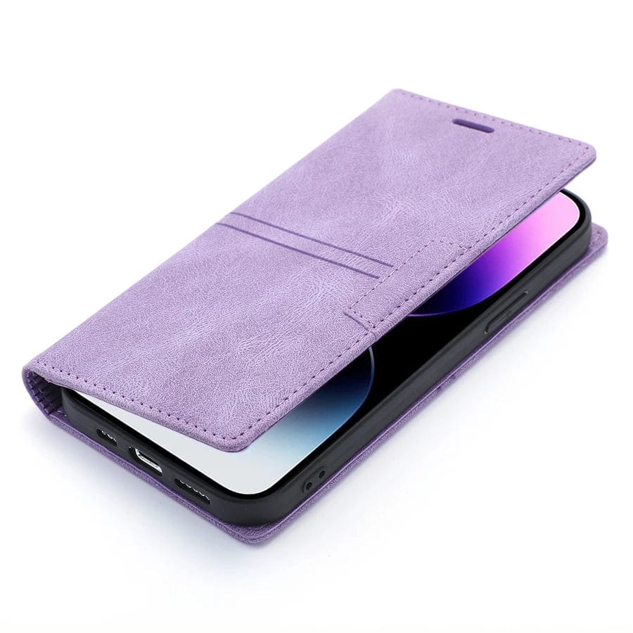 iPhone Suede Leather Wallet Case