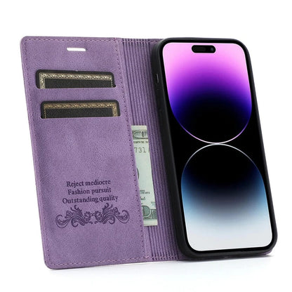 iPhone Suede Leather Wallet Case